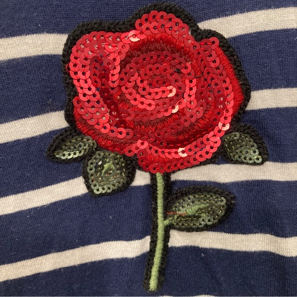 Aero striped tee with sequin flower - Picture 3 of 7